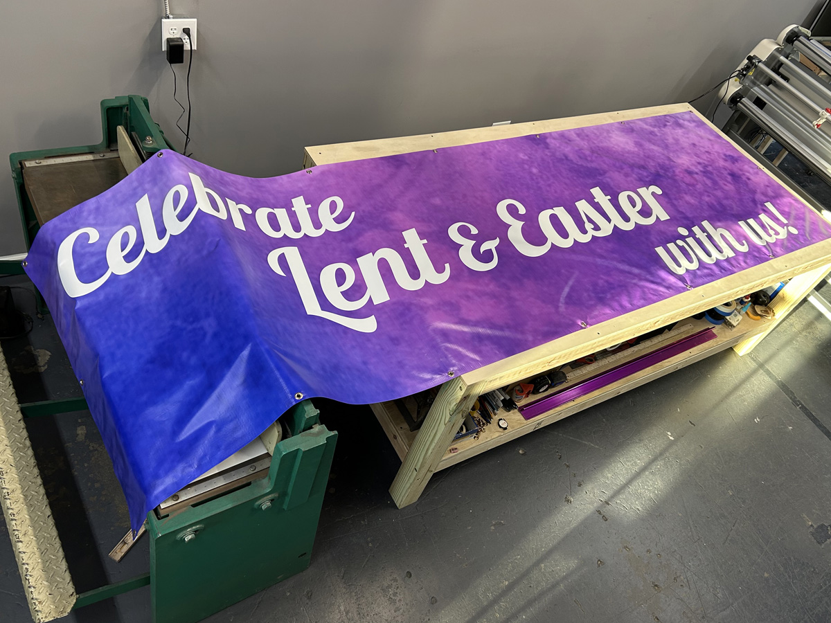 Custom church sign created by Asheville Signworks
