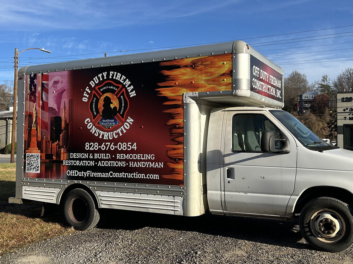 Commercial vehicle graphics produced by Asheville Signworks